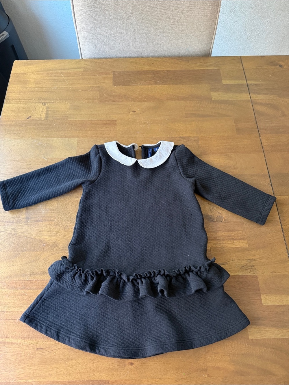 Janie and Jack Black Dress with White Peter Pan Collar